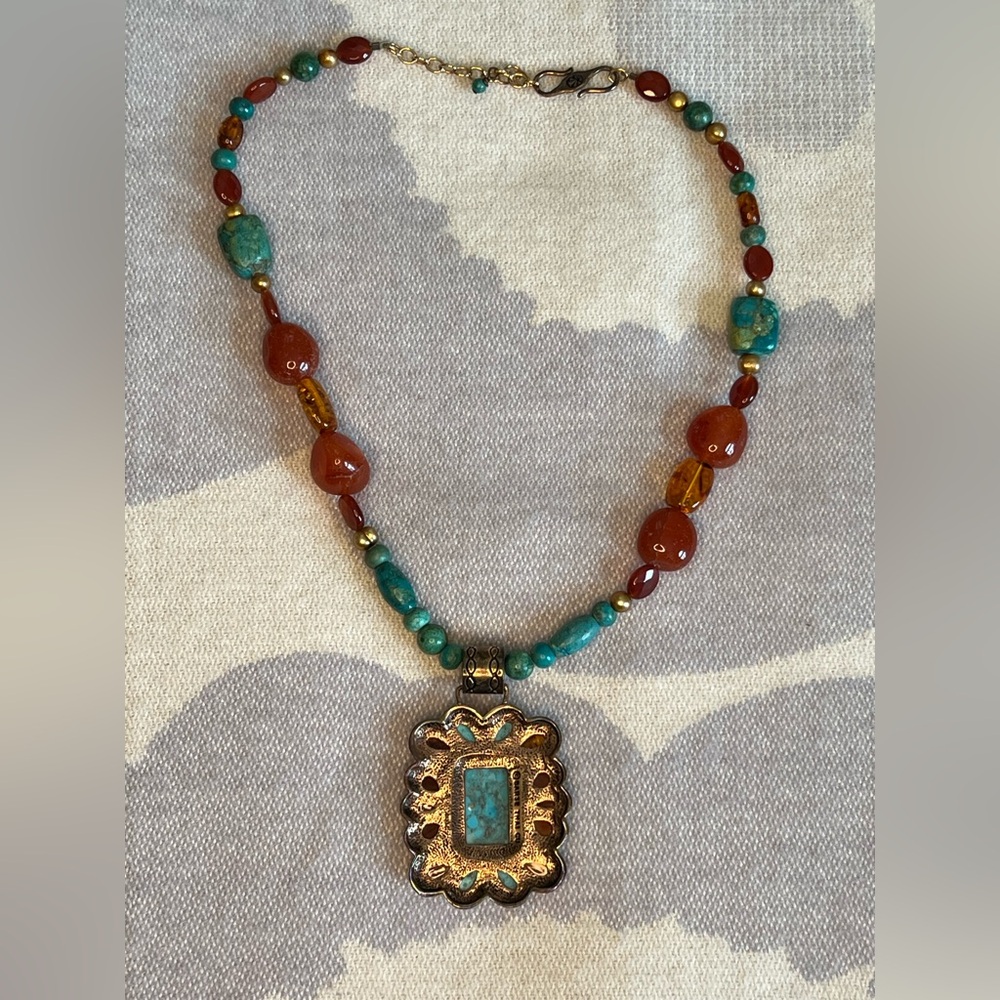 Studio Barse Turquoise and Red Necklace - Picture 5 of 10